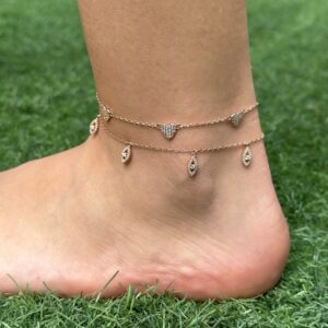 צמיד לרגל לב  LO0067-2-1