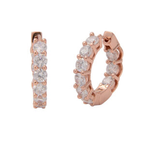 עגיל CSI038-2-12MM-כסף-כסף-רוז גולד-רוז גולד